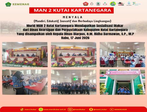 Kepala Dinas Kearsipan dan Perpustakaan Kukar Sosialisasikan Aplikasi iKukar di MAN 2 Kukar